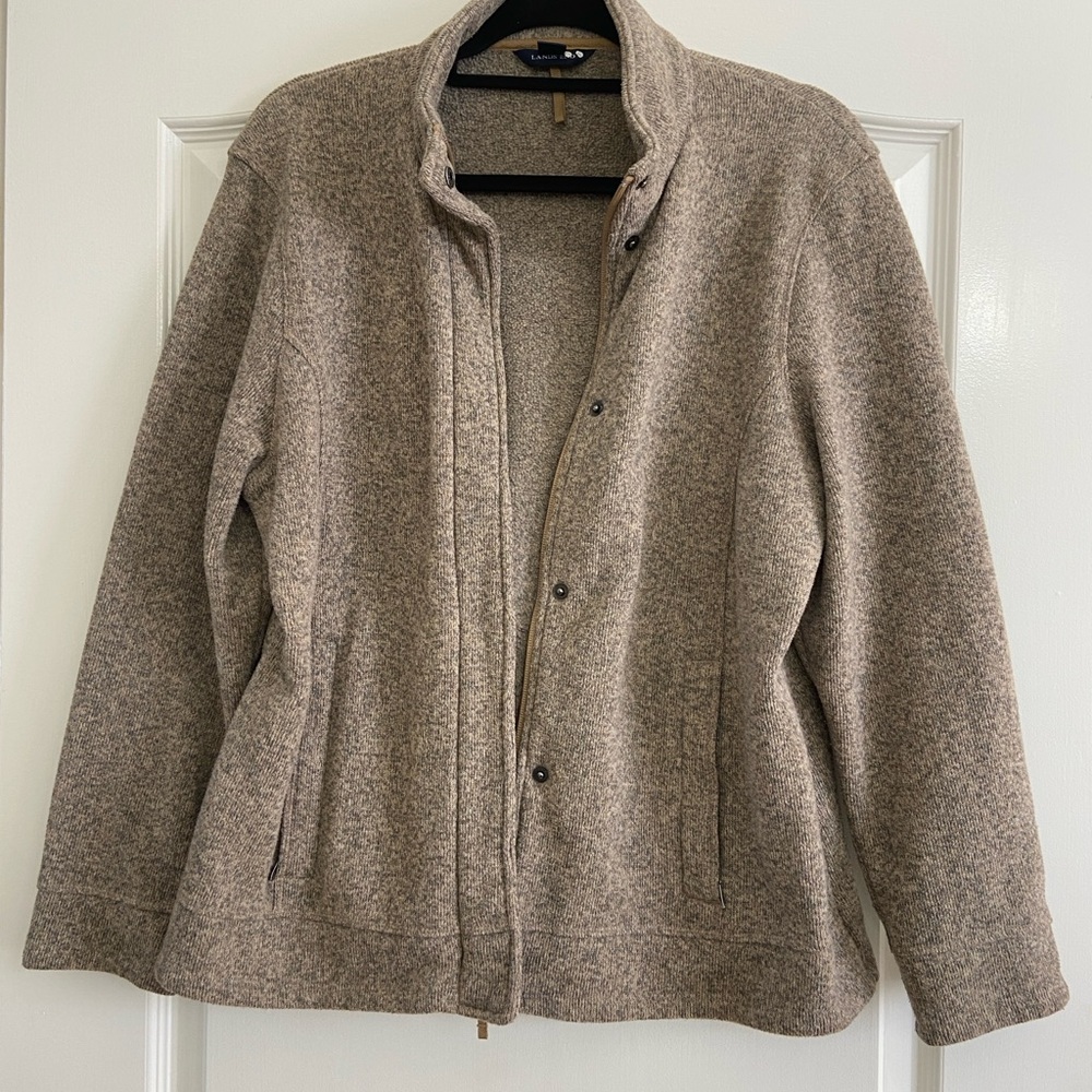 Lands' End Tan Jacket with Fitted Silhouette